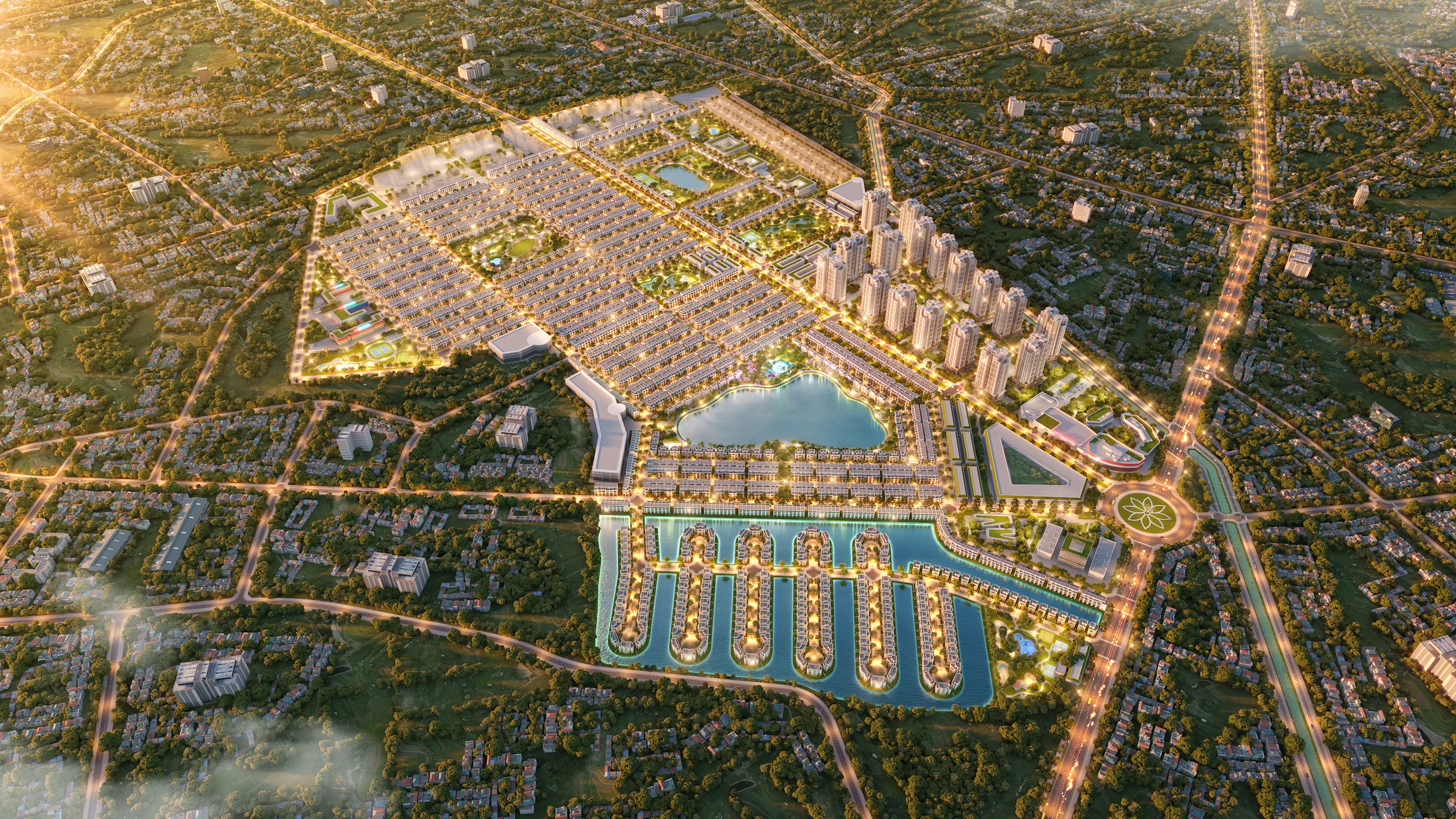 Toàn cảnh hoàng hôn Green City